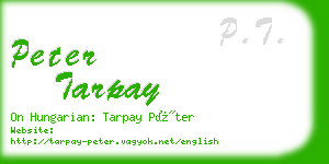 peter tarpay business card